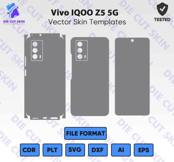 Vivo IQOO Z5 5G Skin Template Vector