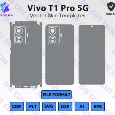 Vivo T1 Pro 5G Skin Template Vector