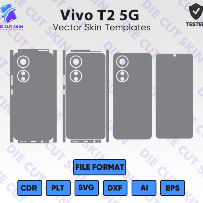 Vivo T2 5G Skin Template Vector