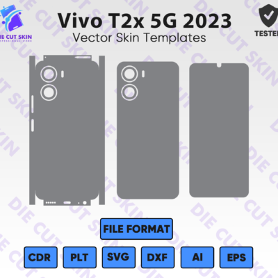 Vivo T2x 5g 2023 Skin Template Vector