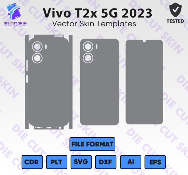 Vivo T2x 5g 2023 Skin Template Vector