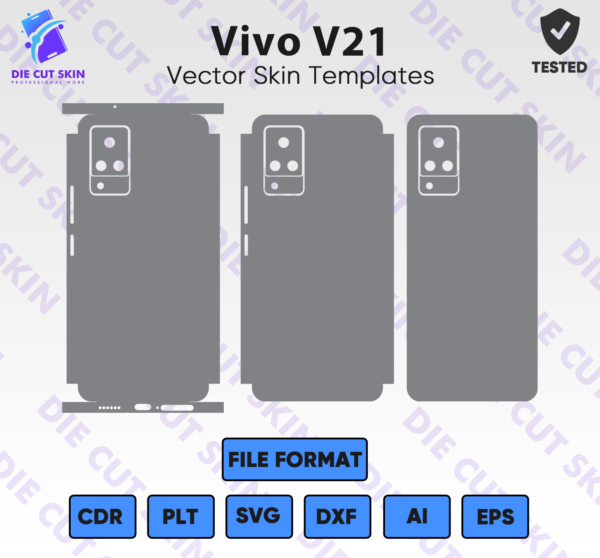 Vivo V21 Skin Template Vector