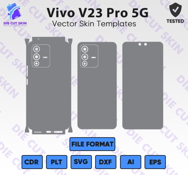 Vivo V23 Pro 5G Skin Template Vector
