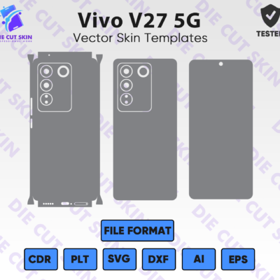 Vivo V27 5G Skin Template Vector
