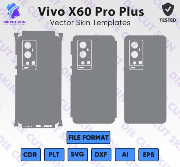 Vivo X60 Pro Plus Skin Template Vector