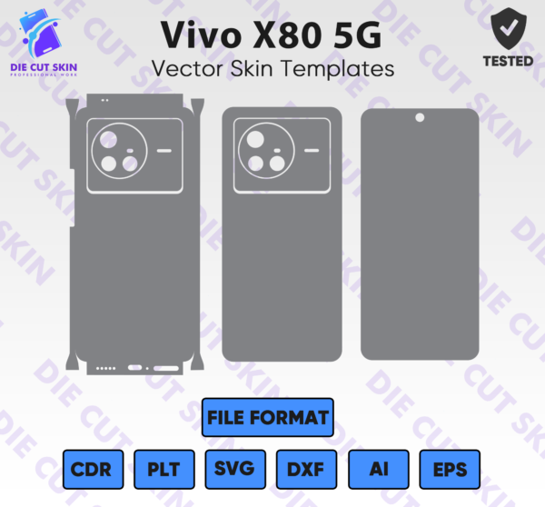Vivo X80 5G Skin Template Vector