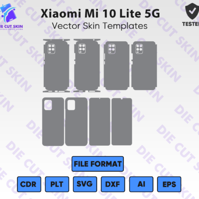 Xiaomi Mi 10 Lite 5G Skin Template Vector