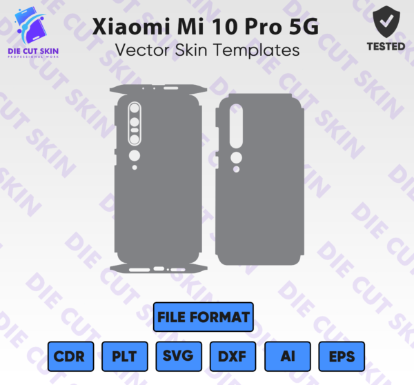 Xiaomi Mi 10 Pro 5G Skin Template Vector