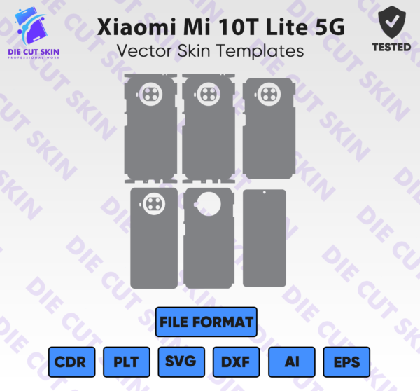 Xiaomi Mi 10T Lite 5G Skin Template Vector