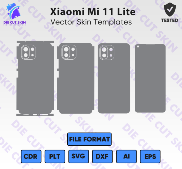 Xiaomi Mi 11 Lite Skin Template Vector