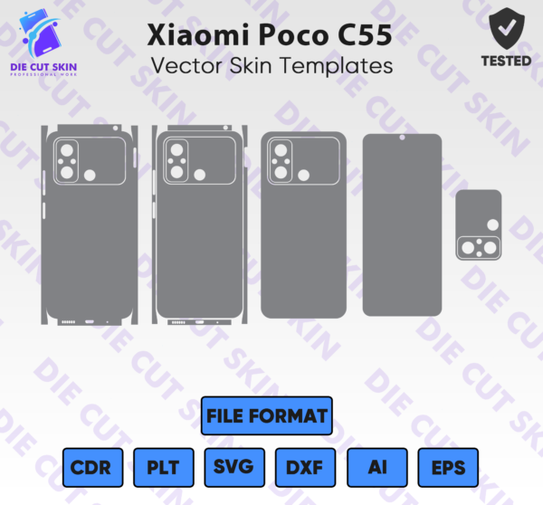 Xiaomi Poco C55 Skin Template Vector