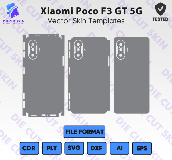 Xiaomi Poco F3 GT 5G Skin Template Vector