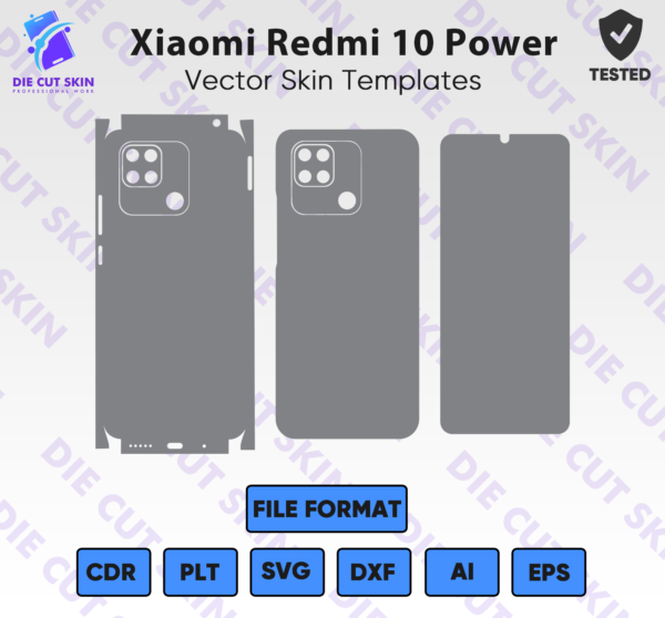 Xiaomi Redmi 10 Power Skin Template Vector