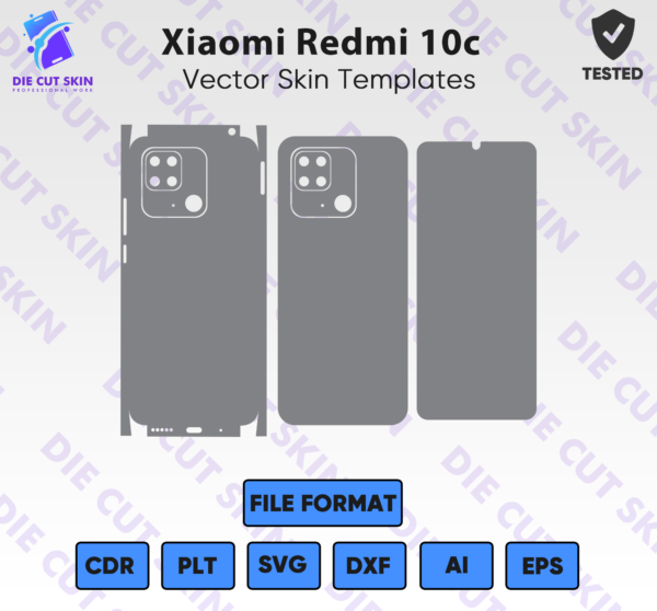 Xiaomi Redmi 10c Skin Template Vector