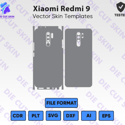 Xiaomi Redmi 9 Skin Template Vector