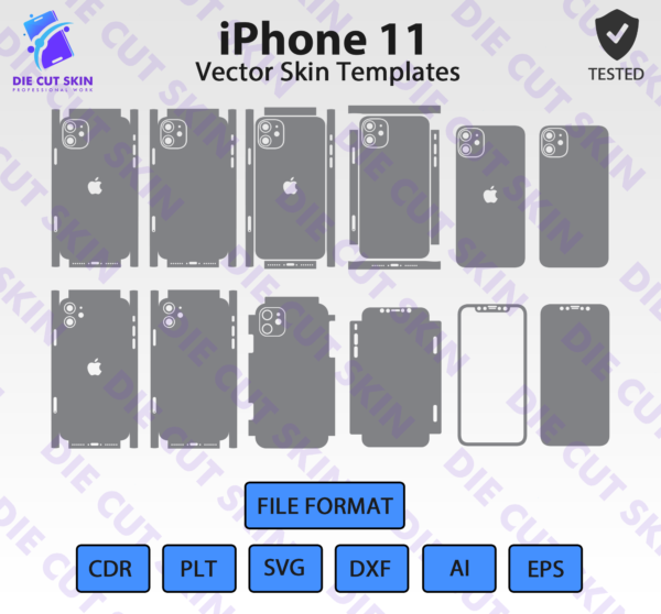 iPhone 11 Skin Template Vector
