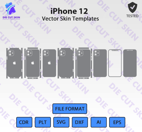 iPhone 12 Skin Template Vector