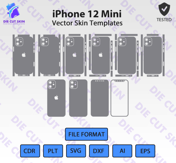 iPhone 12 Mini Skin Template Vector