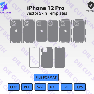 iPhone 12 Pro Skin Template Vector
