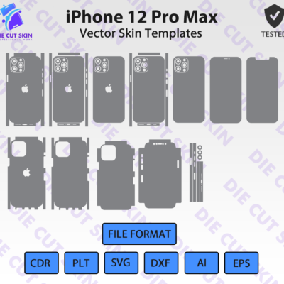iPhone 12 Pro Max Skin Template Vector