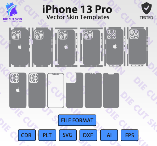 iPhone 13 Pro Skin Template Vector