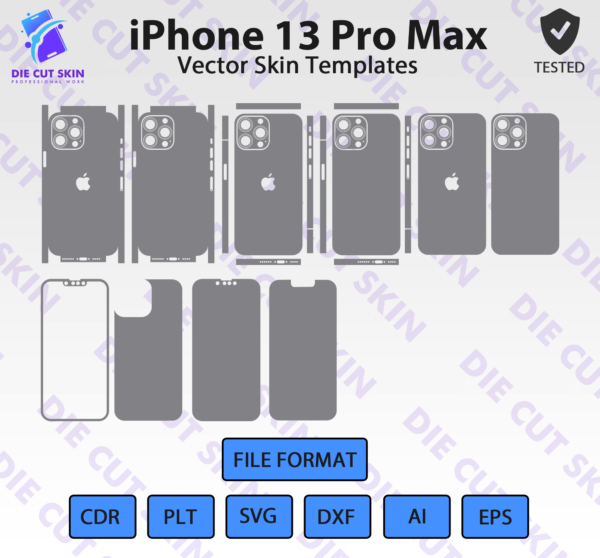 iPhone 13 Pro Max Skin Template Vector