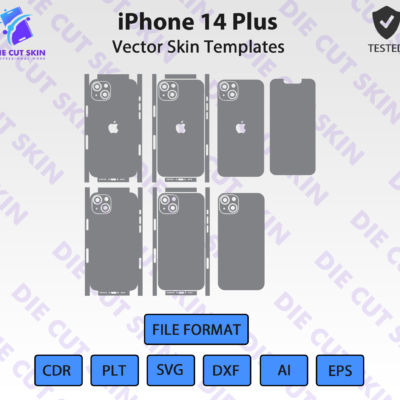iPhone 14 Plus Skin Template Vector