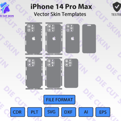 iPhone 14 Pro Max Skin Template Vector
