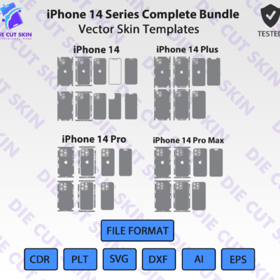 iPhone 14 Series Complete Bundle Skin Template Vector