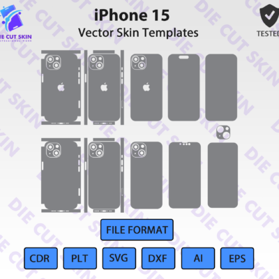 iPhone 15 Skin Template Vector