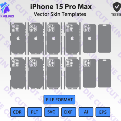 iPhone 15 Pro Max Skin Template Vector