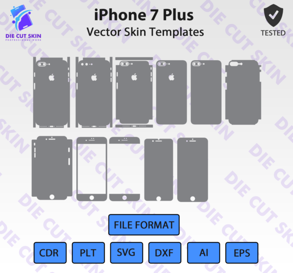 iPhone 7 Plus Skin Template Vector