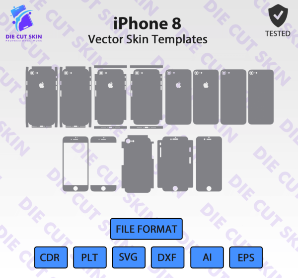iPhone 8 Skin Template Vector