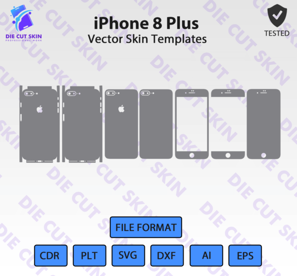 iPhone 8 Plus Skin Template Vector