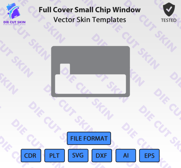 Full Cover Small Chip Window Skin Template Vector