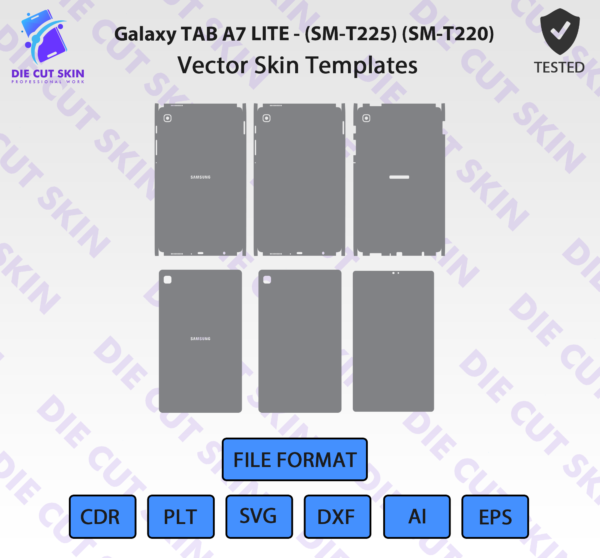 Samsung Galaxy TAB A7 LITE - (SM-T225) (SM-T220) Skin Template Vector