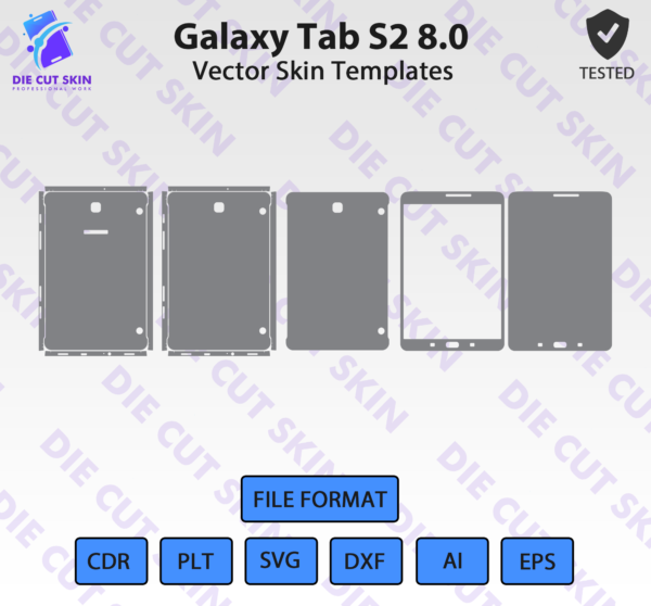 Samsung Galaxy Tab S2 8.0 Skin Template Vector
