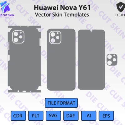 Huawei Nova Y61 Skin Template Vector