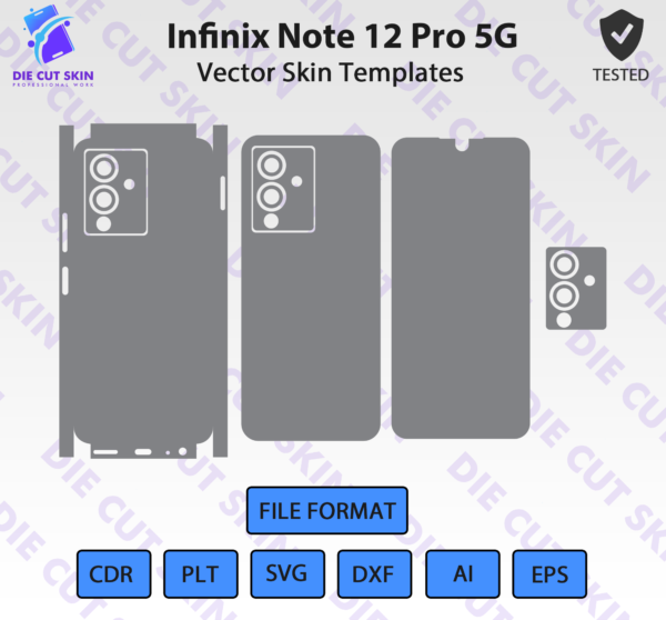 Infinix Note 12 Pro 5G Skin Template Vector