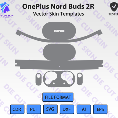 OnePlus Nord Buds 2R Skin Template Vector