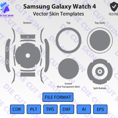 Samsung Galaxy Watch 4 Skin Template Vector