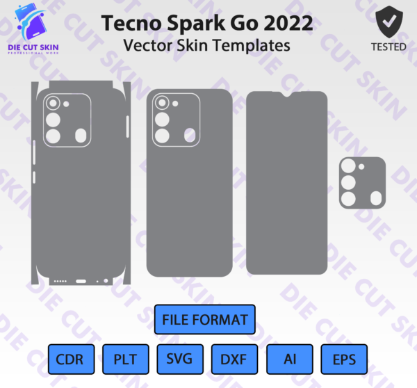 Tecno Spark Go 2022 Skin Template Vector