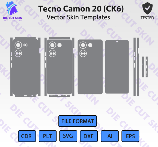 Tecno Camon 20 (CK6) Skin Template Vector