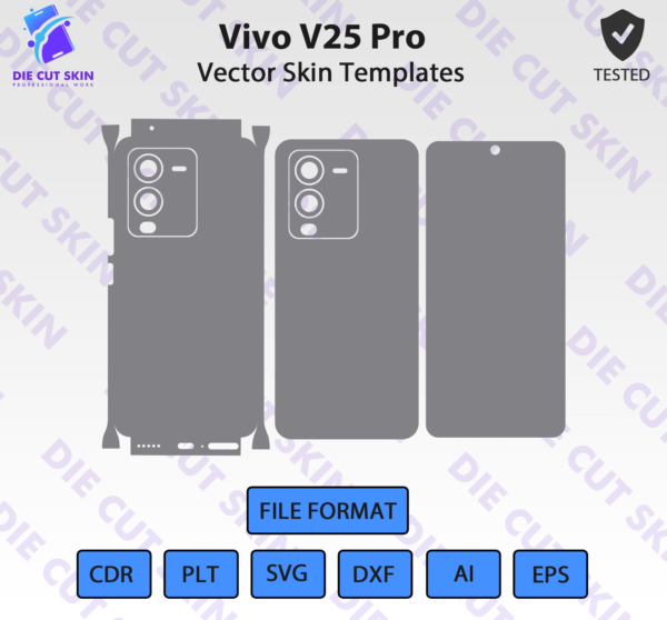 Vivo V25 Pro Skin Template Vector