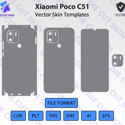 Xiaomi Poco C51 Skin Template Vector