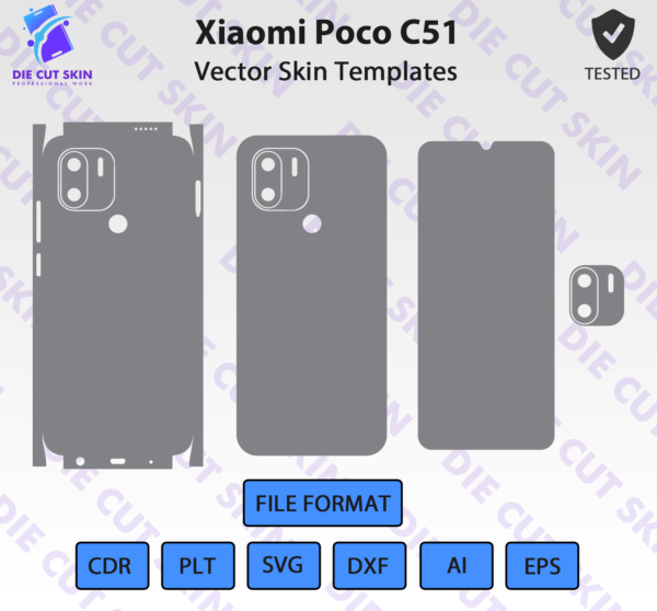 Xiaomi Poco C51 Skin Template Vector