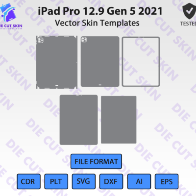 iPad Pro 12.9 Gen 5 2021 Skin Template Vector