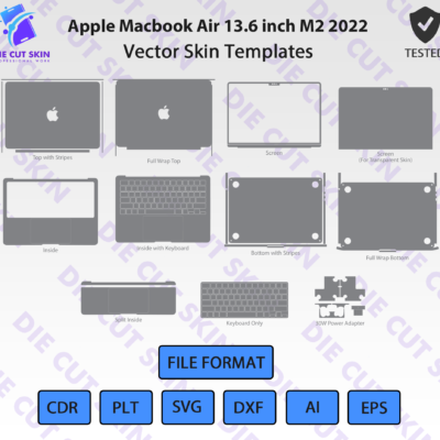 Macbook Air 13.6 inch M2 2022 Skin Template Vector