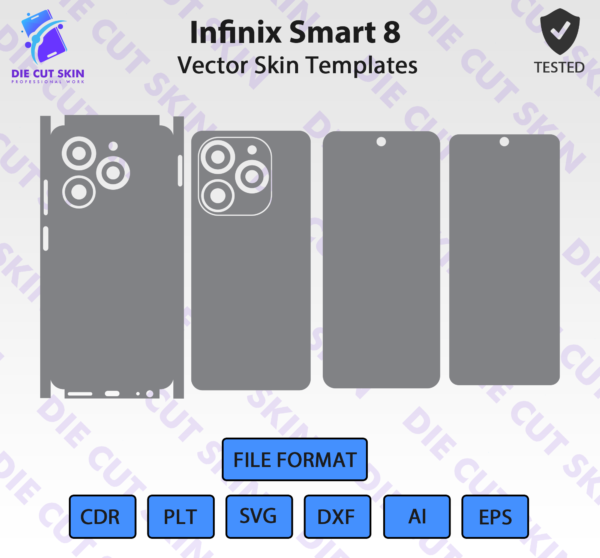 Infinix Smart 8 Skin Template Vector