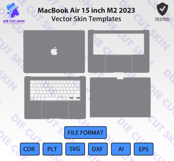 MacBook Air 15 inch M2 2023 Skin Template Vector